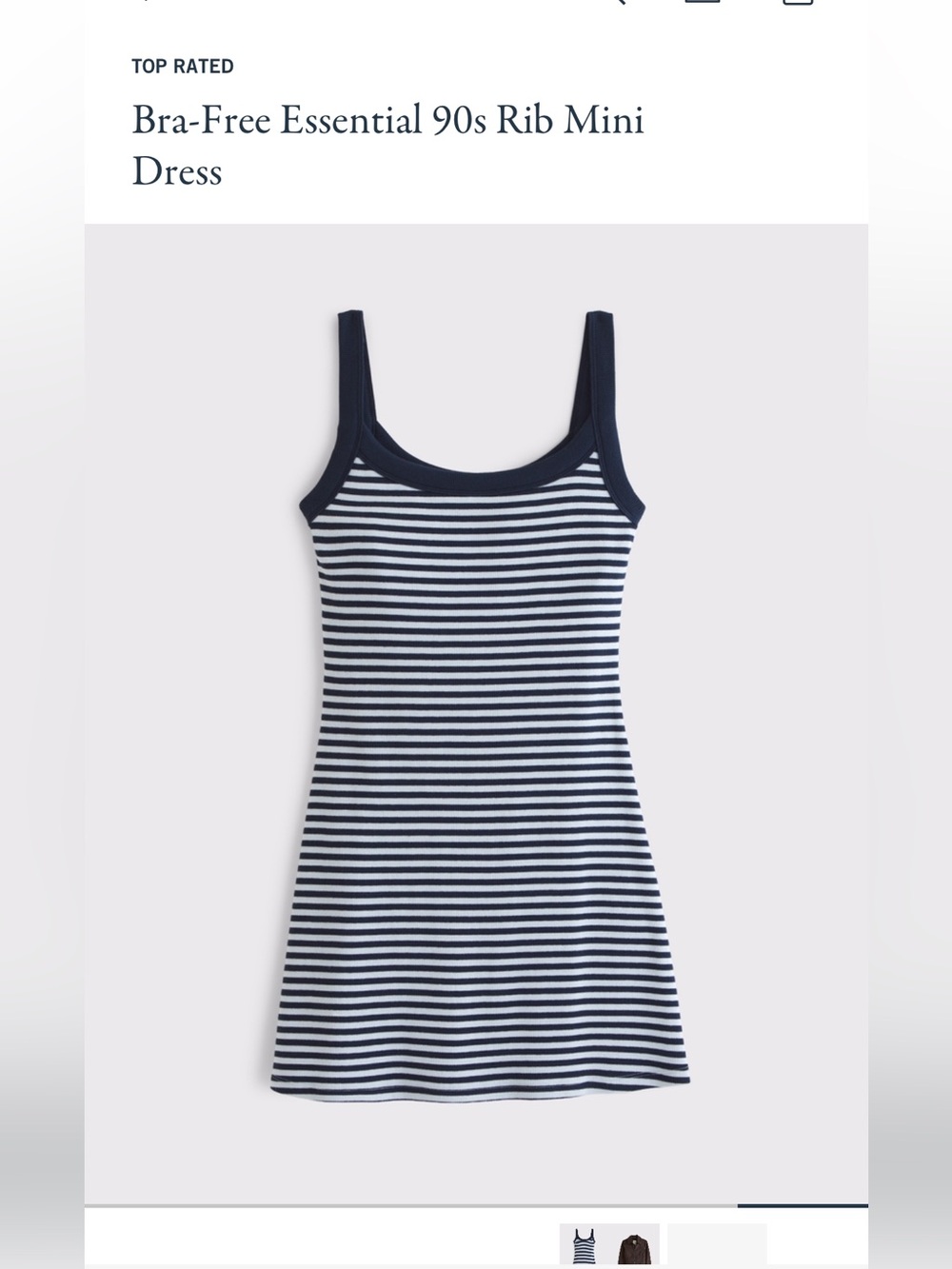 Abercrombie Bra Free Collection- Striped Navy & White Rib Mini Dress